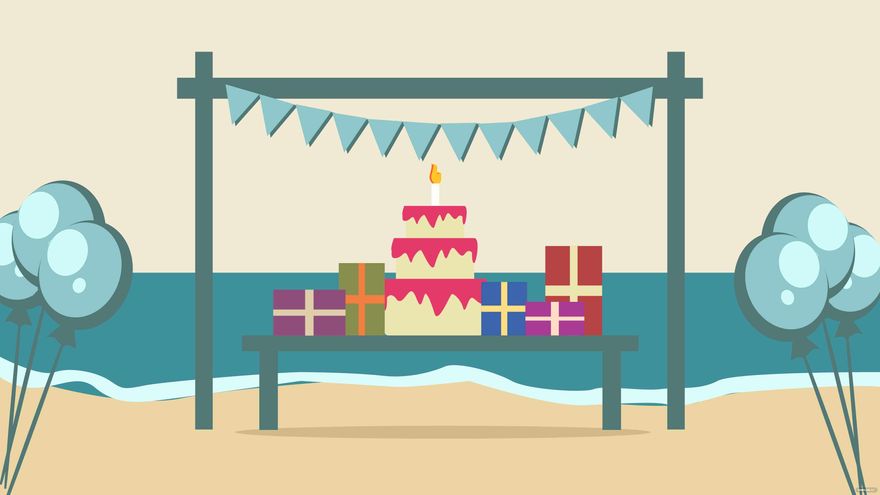 Free Ocean Birthday Background in Illustrator, EPS, SVG, JPG, PNG