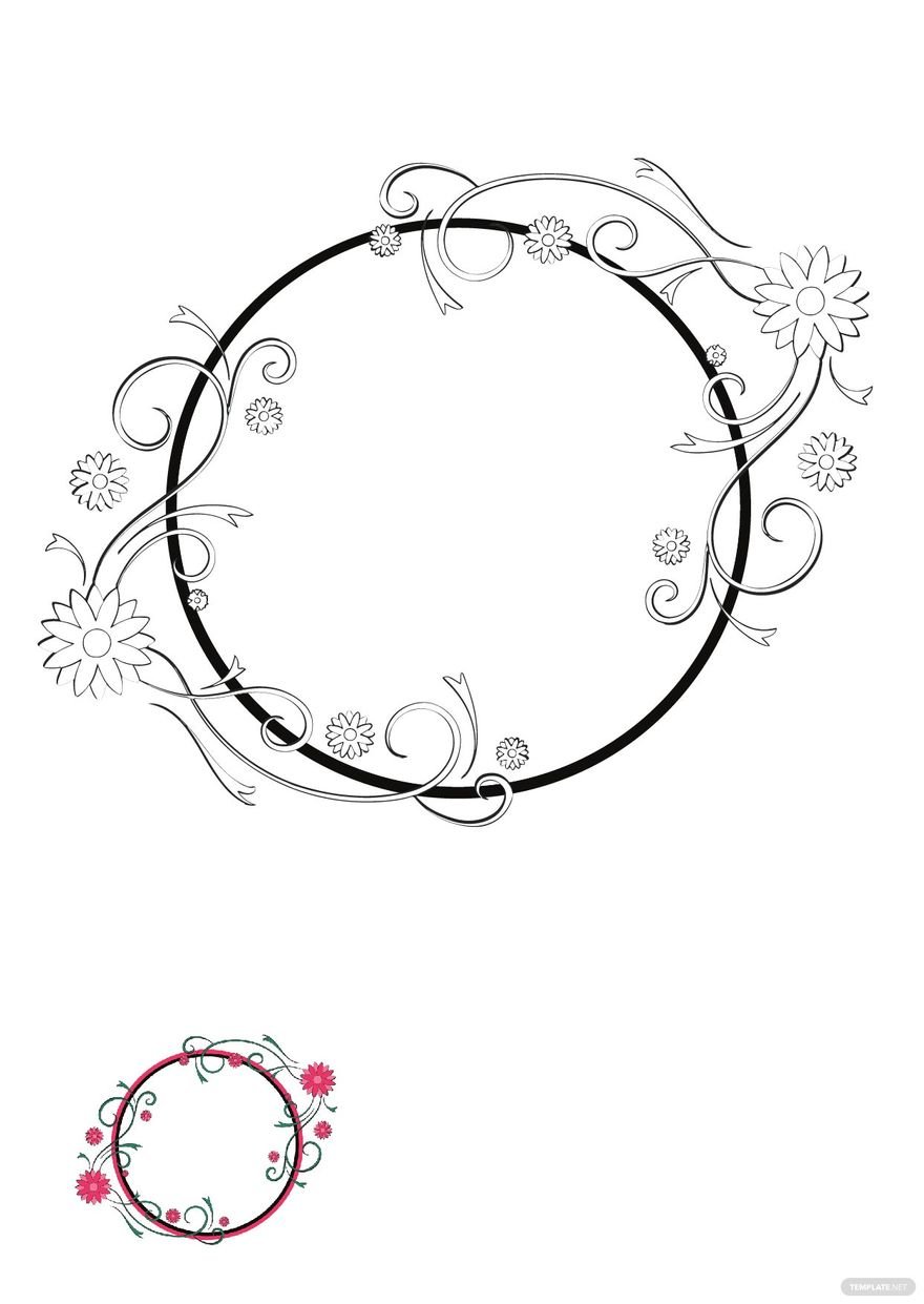 Free Floral Decorative Round Coloring Page