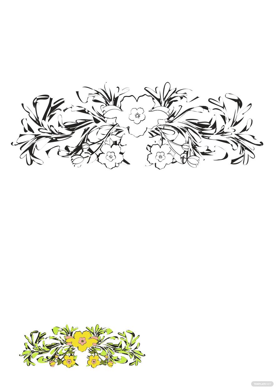 Floral Embellishments Coloring Page