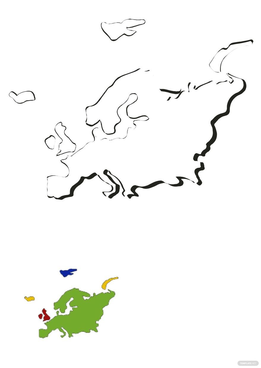Free Simple Europe Map Coloring Pages in PDF