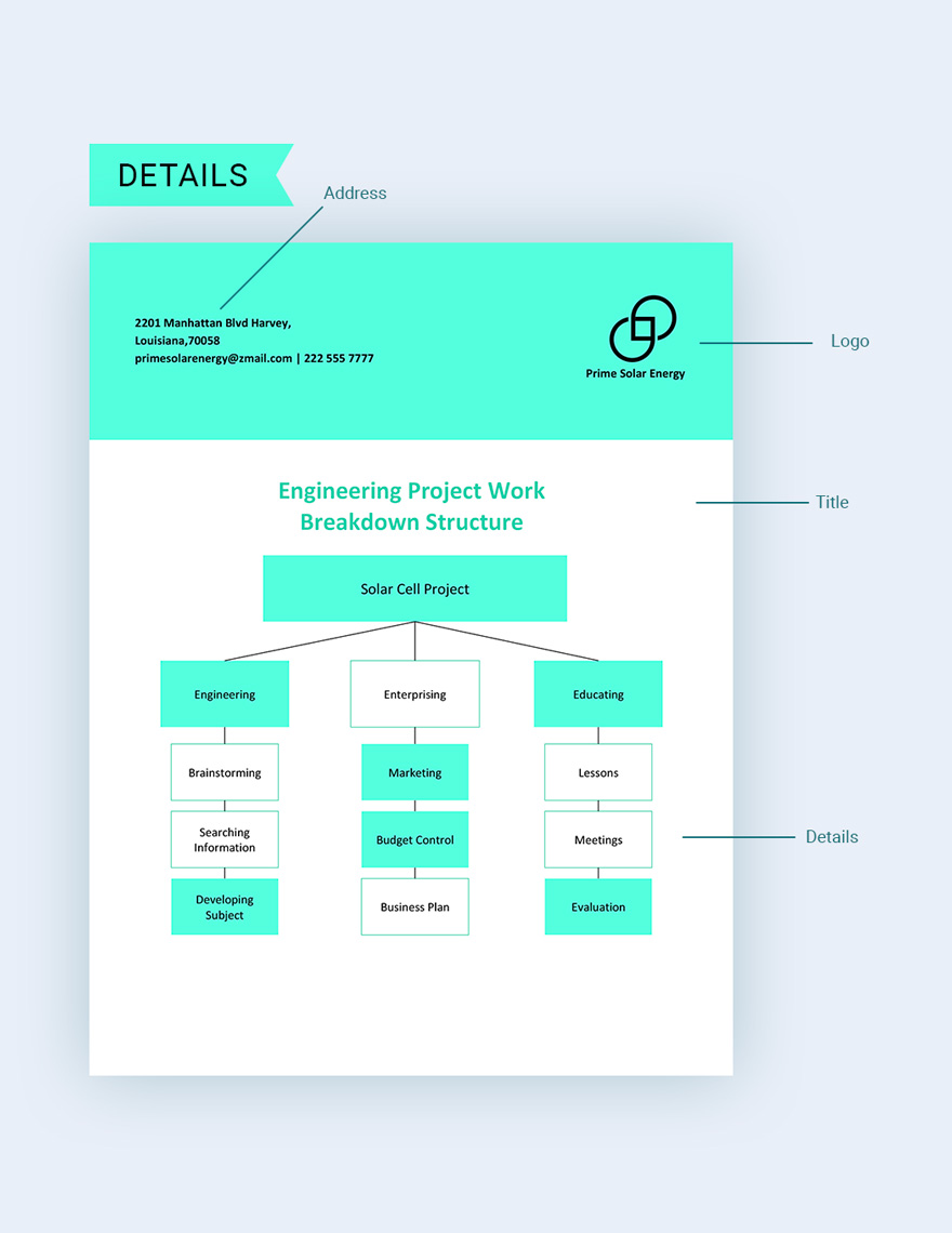 Engineering Project WBS Template