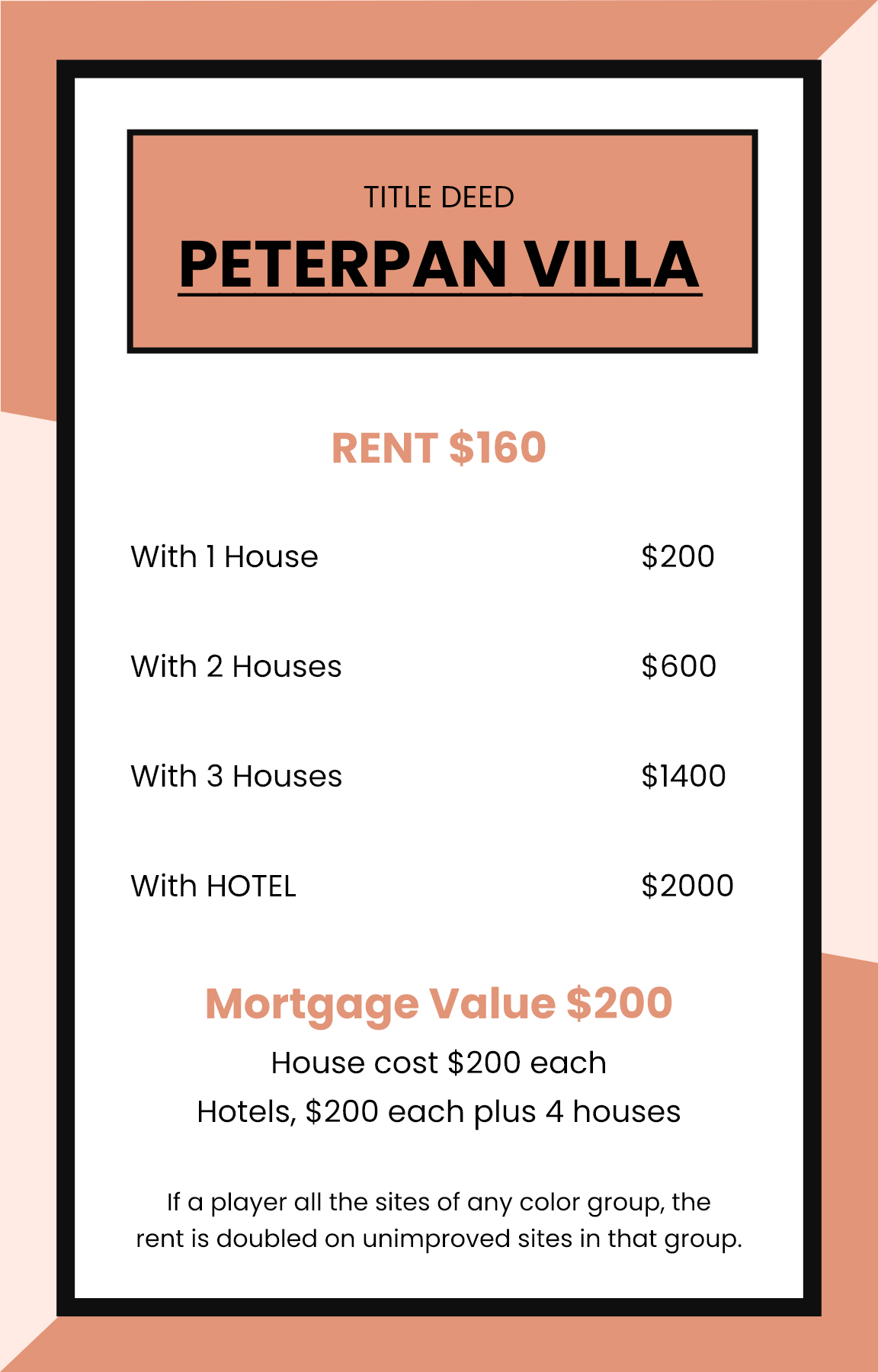 Free Monopoly Card Template in PDF, Illustrator, PSD, SVG