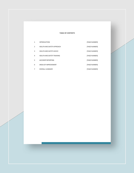 Annual Health And Safety Report Template