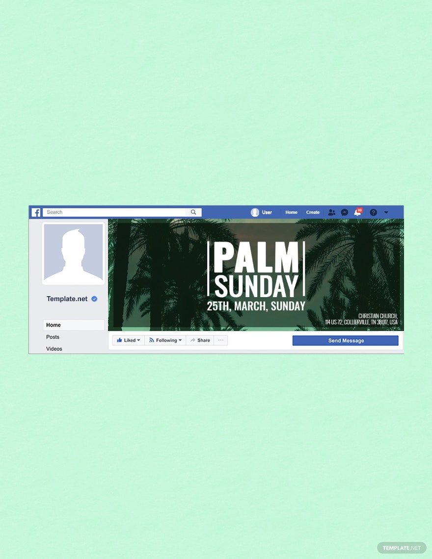 Palm Sunday Facebook Event Cover Template