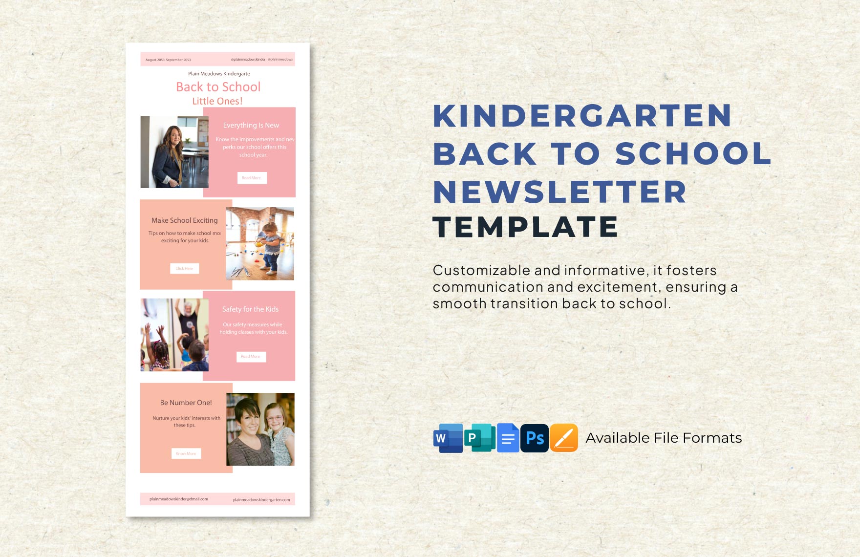 Kindergarten Back To School Newsletter