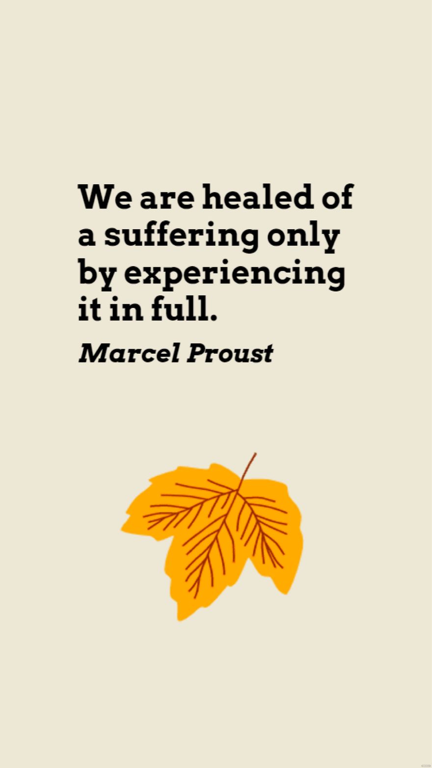 Free Marcel Proust - We are healed of a suffering only by experiencing it in full. in JPG
