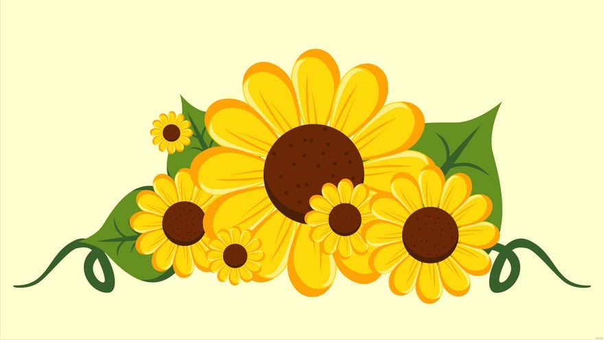 Aesthetic Sunflower Background in Illustrator, EPS, SVG, JPG, PNG