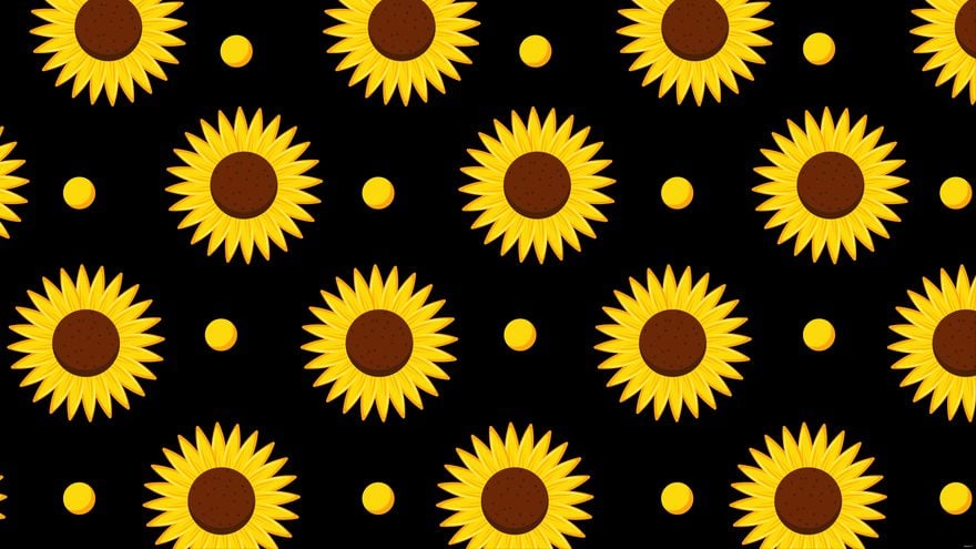 Free Sunflower Black Background in Illustrator, EPS, SVG, JPG, PNG