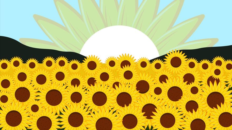 Sunflower Field Background in Illustrator, EPS, SVG, JPG, PNG
