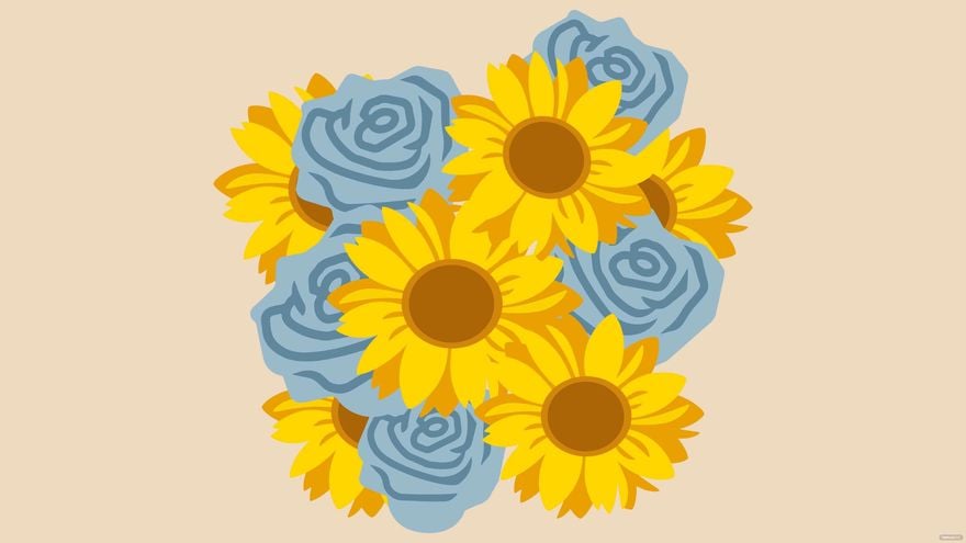 Free Sunflowers and Roses Background