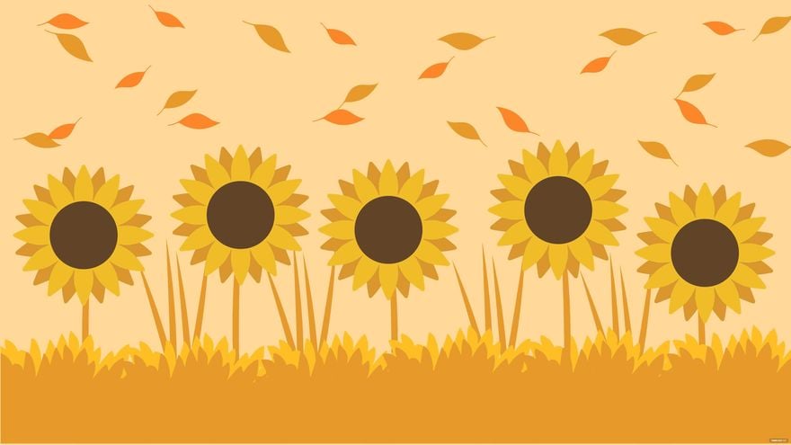 Fall Sunflower Background in Illustrator, EPS, SVG, JPG, PNG