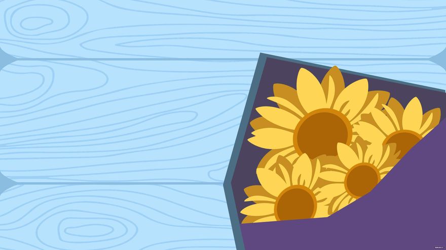 Sunflower with Blue Background in Illustrator, EPS, SVG, JPG, PNG