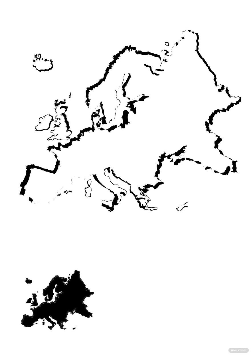 Free Europe Map Icon Coloring Page in PDF