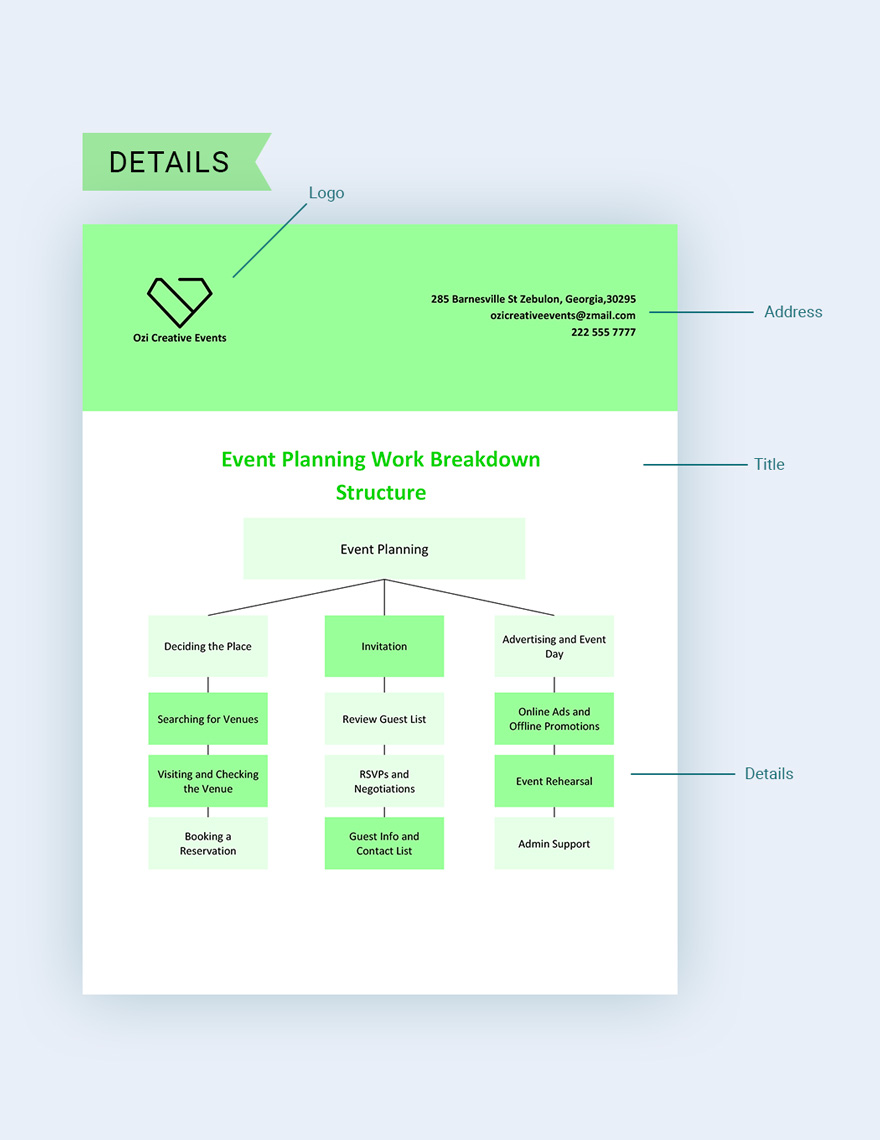 Event Planning WBS Template