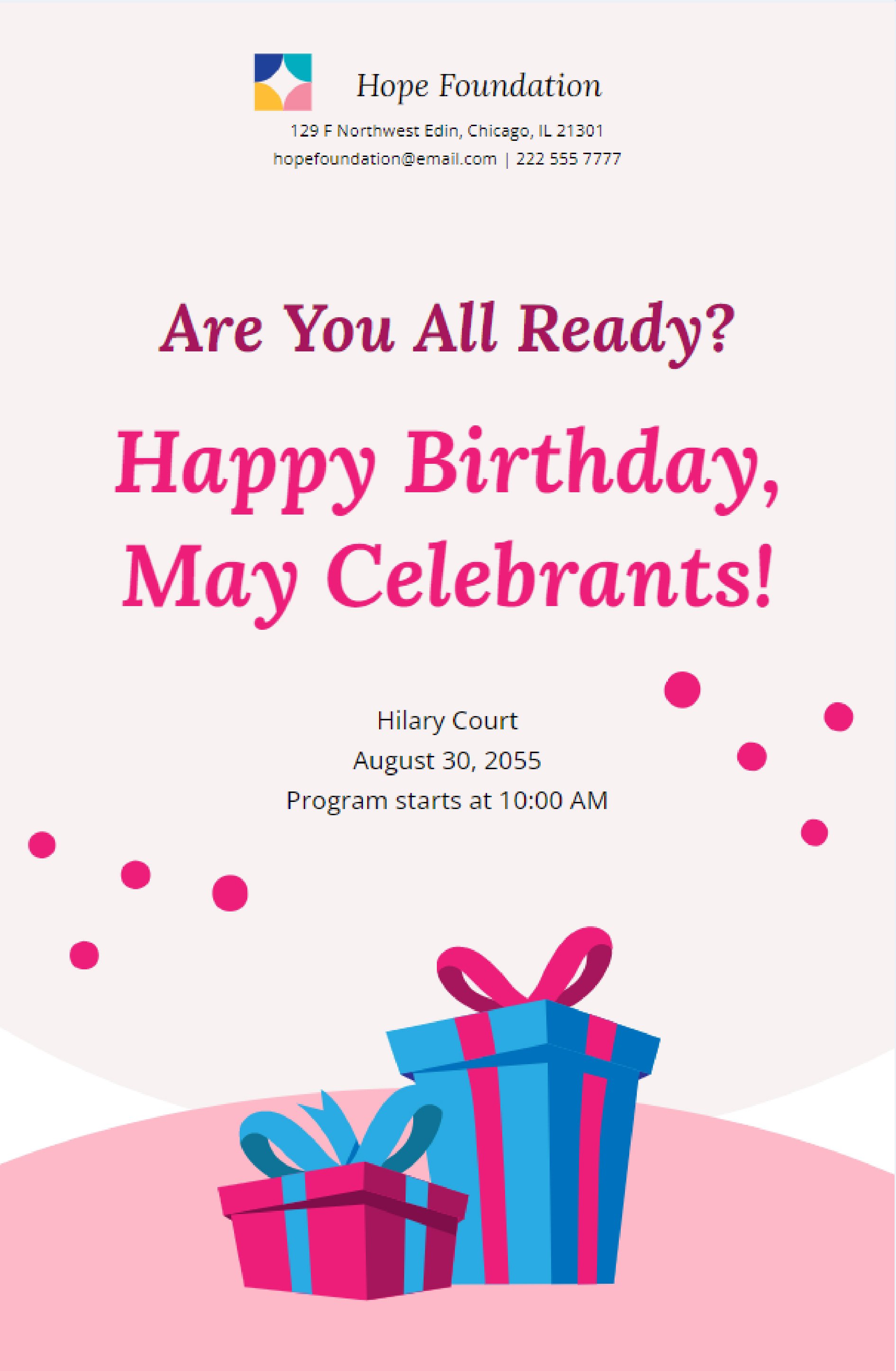 Happy Birthday Poster Template in Word, Illustrator, PSD