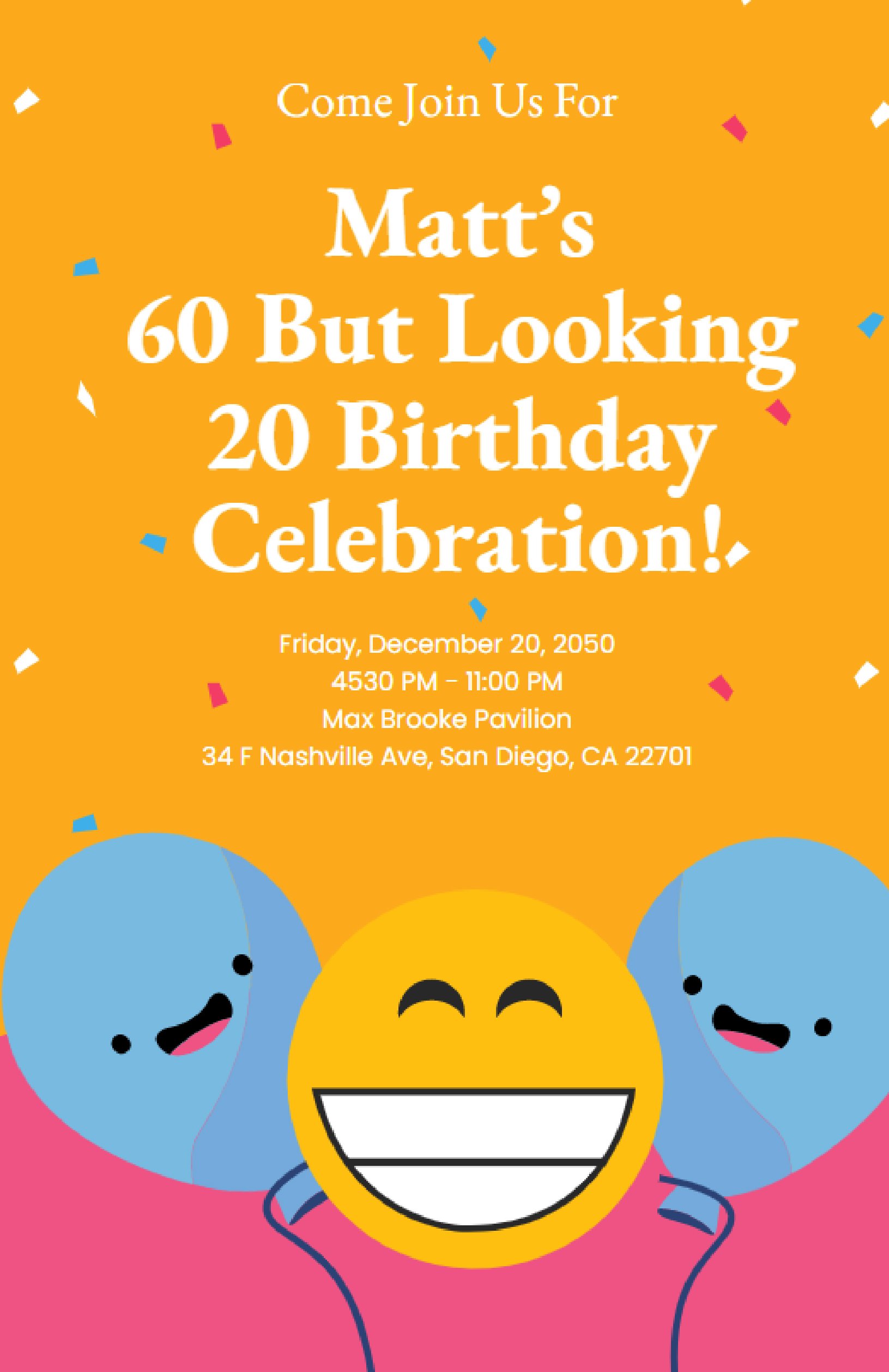 Funny Birthday Poster Template