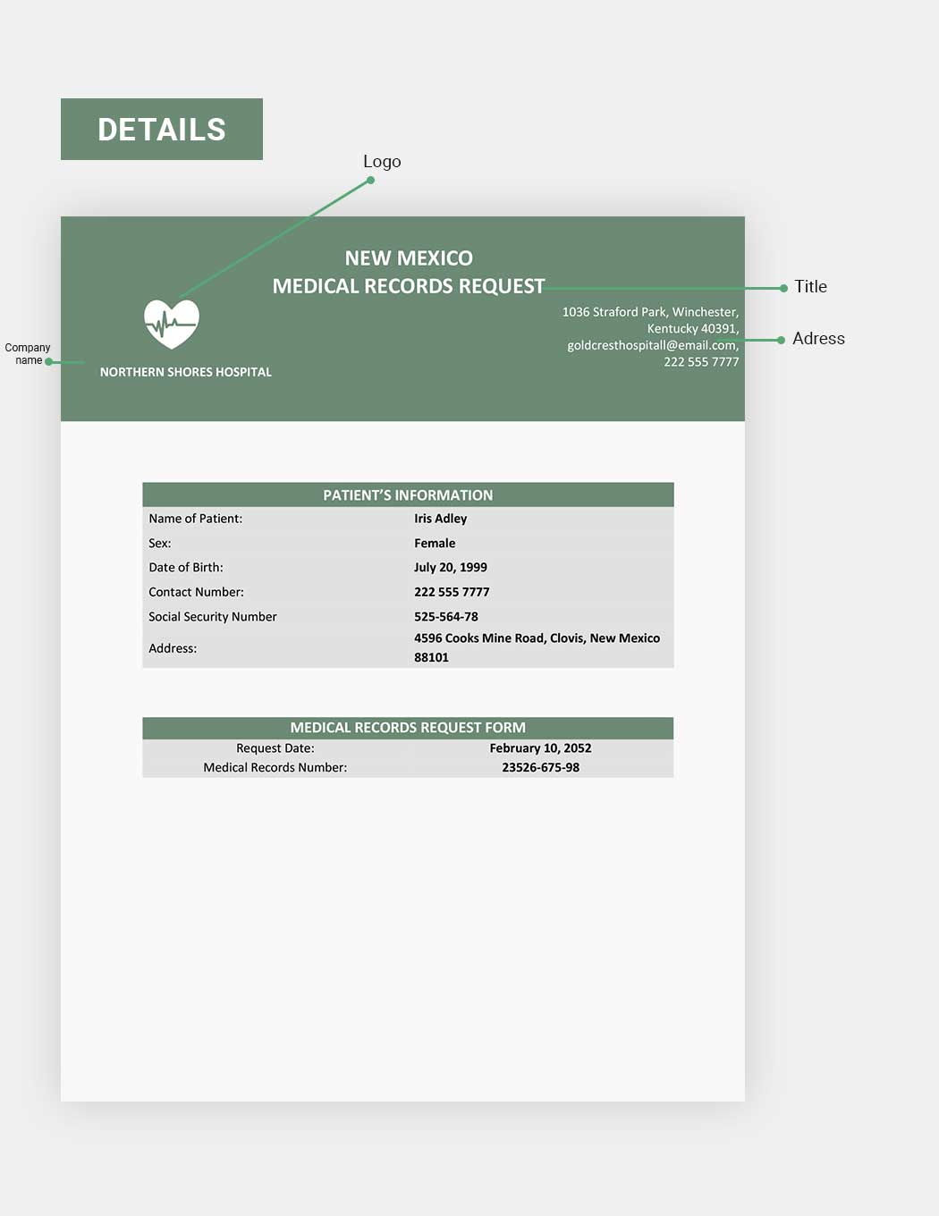 New Mexico Medical Records Request Template