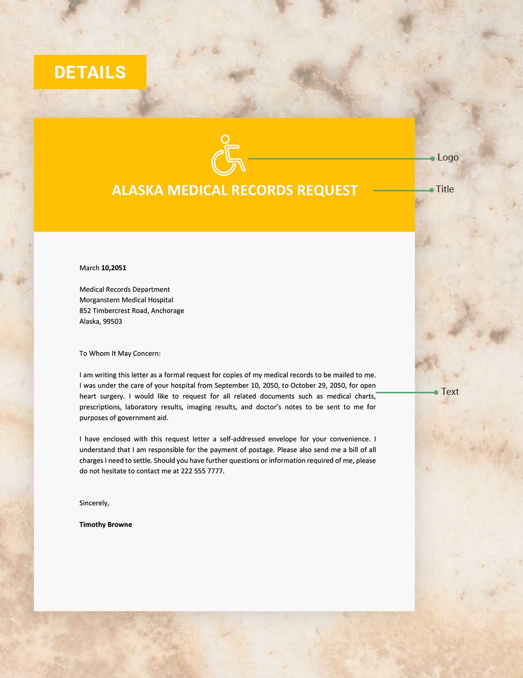 Alaska Medical Records Request Template