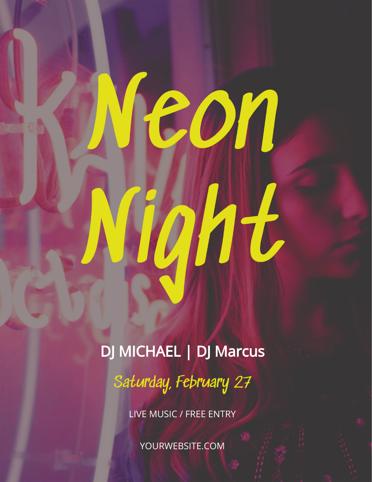 Neon Style Flyer Template