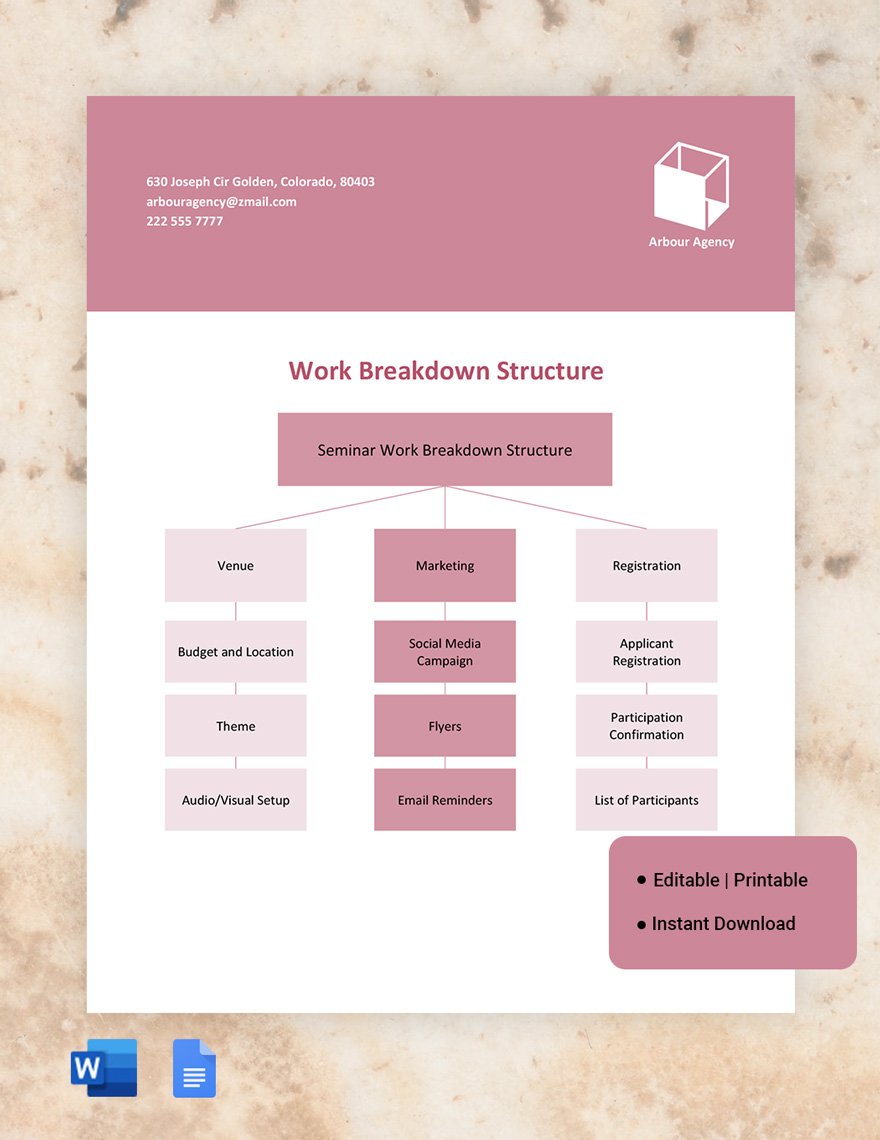 Free Standard Work Breakdown Structure Template