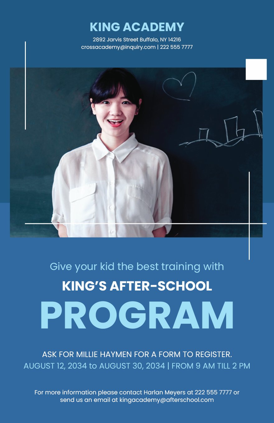 Modern After School Poster in Word, Illustrator, PSD, Publisher