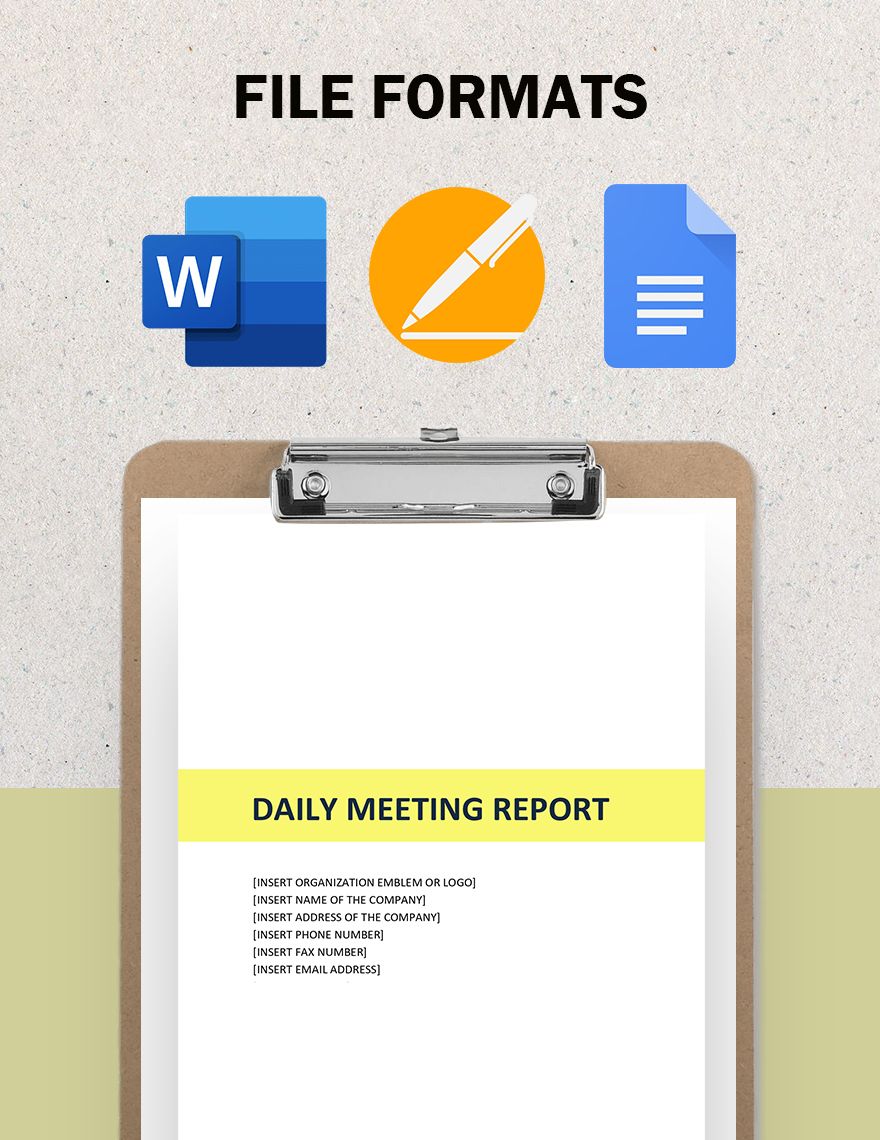 Daily Meeting Report Template