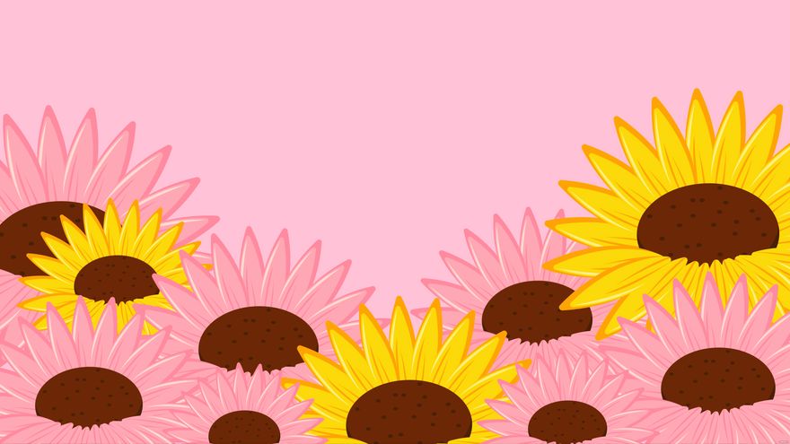 Pink Sunflower Background in Illustrator, EPS, SVG, JPG, PNG