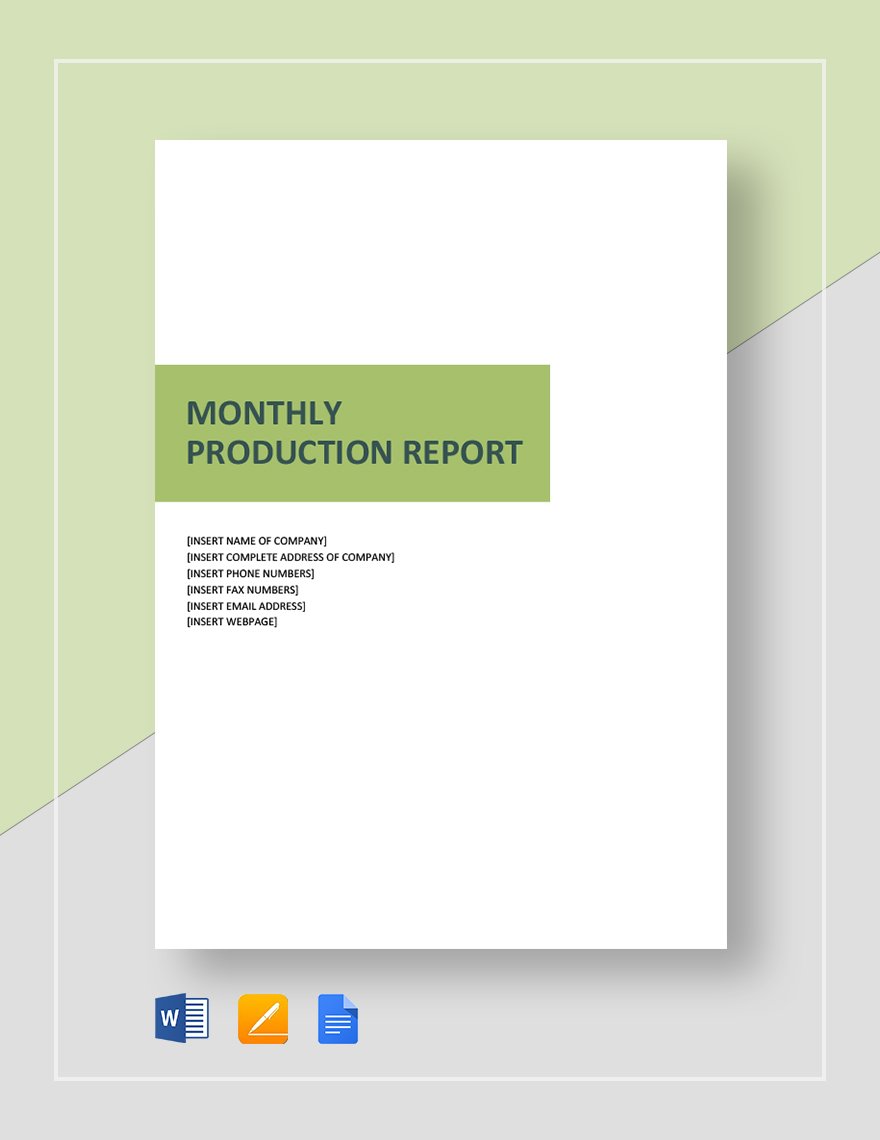 Monthly Production Report Template