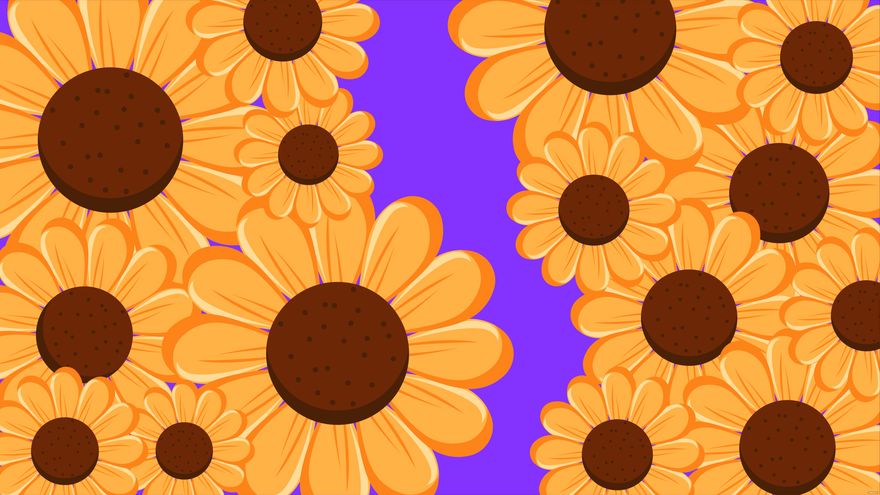 Orange Sunflower Background in Illustrator, EPS, SVG, JPG, PNG