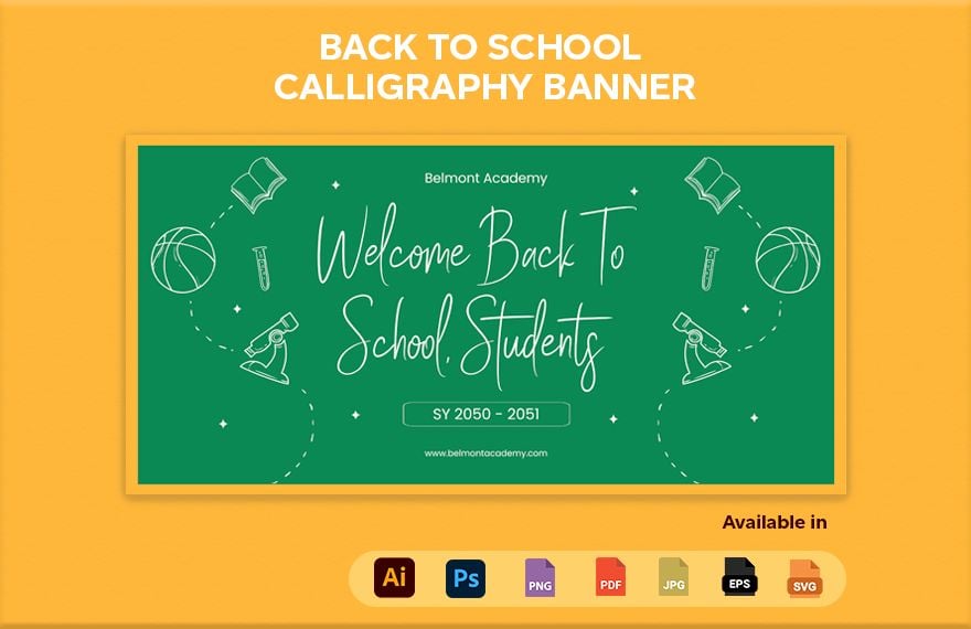 Back To School Calligraphy Banner