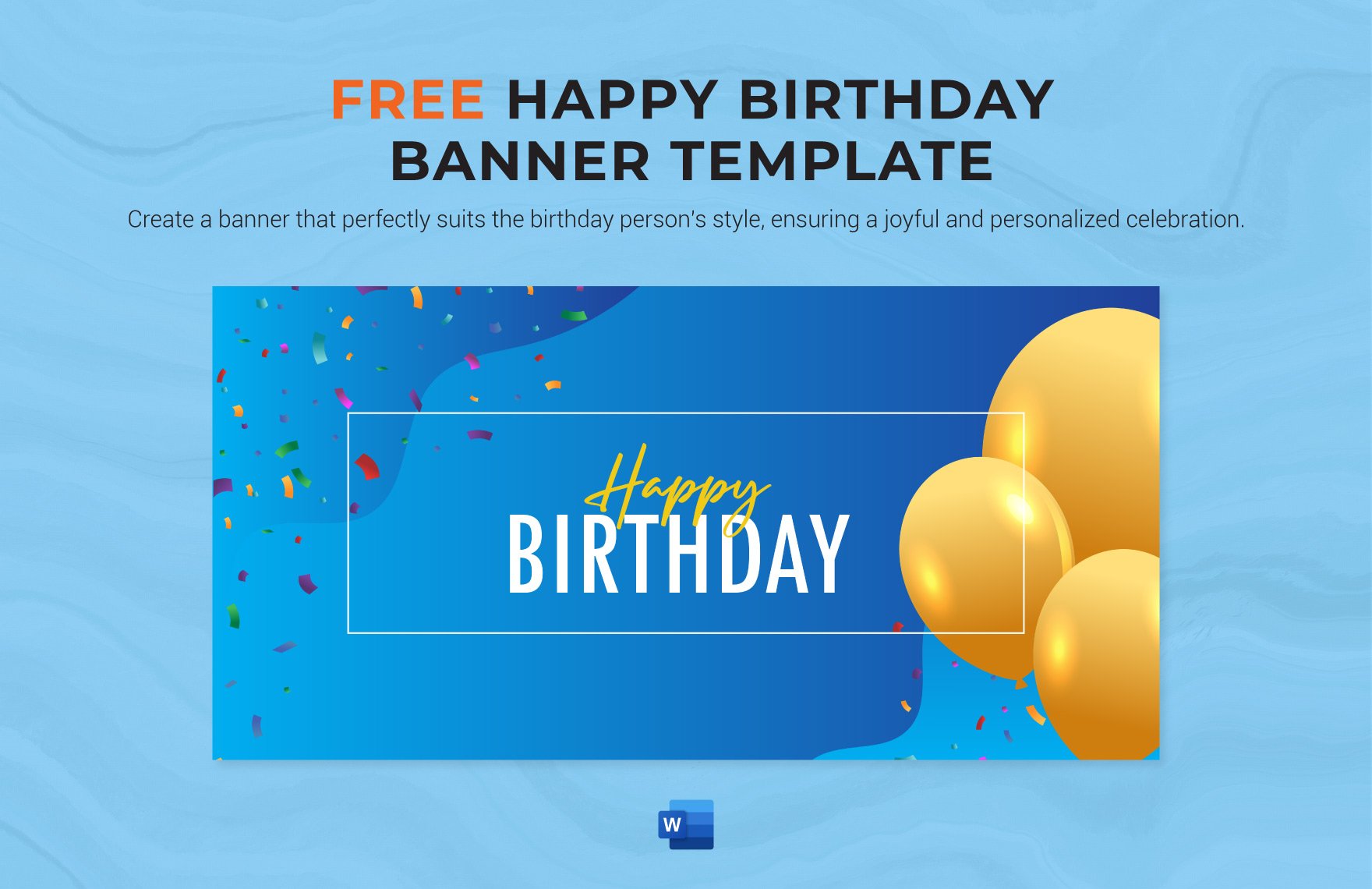 Free Happy Birthday Banner Template in Word