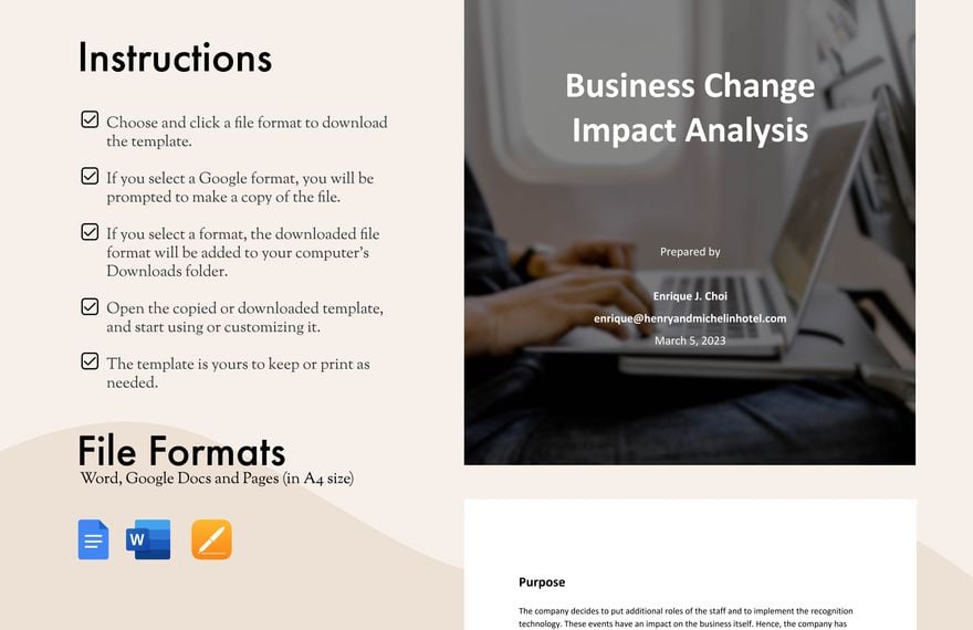 Business Change Impact Analysis Template
