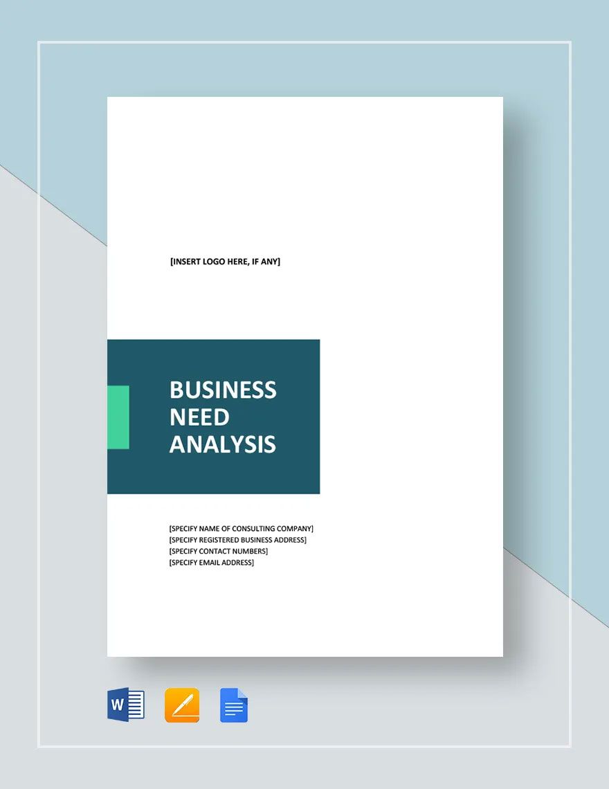 Sample Business Needs Analysis Template