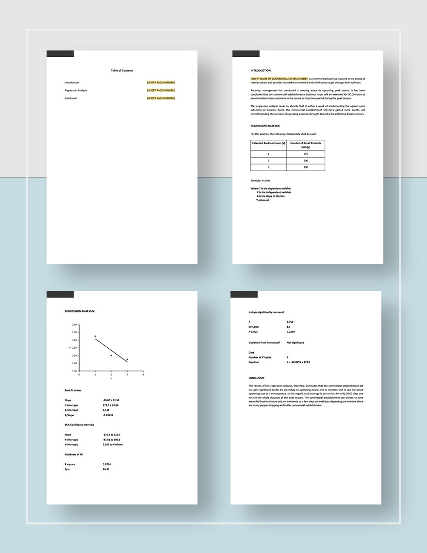 Regression Analysis Template
