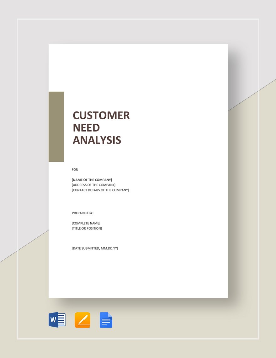 Customer Needs Analysis Template
