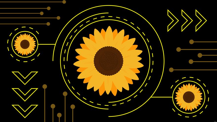 Sunflower Virtual Background in Illustrator, EPS, SVG, JPG, PNG