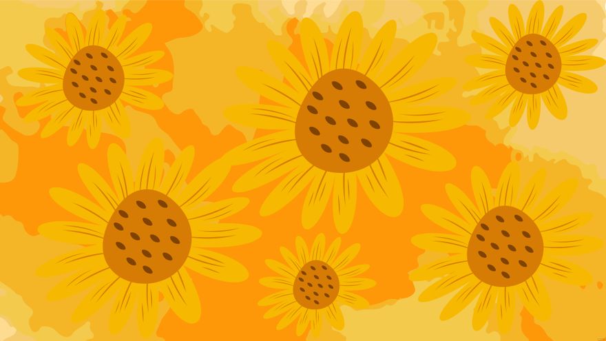 Free Sunflower Watercolor Background in Illustrator, EPS, SVG, JPG, PNG