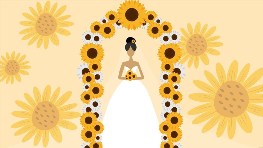 Free Sunflower Wedding Background in Illustrator, EPS, SVG, JPG, PNG