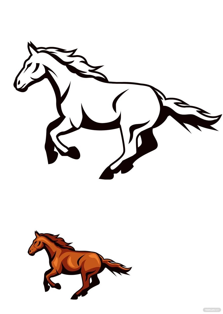 Free Simple Horse Coloring Page in PDF