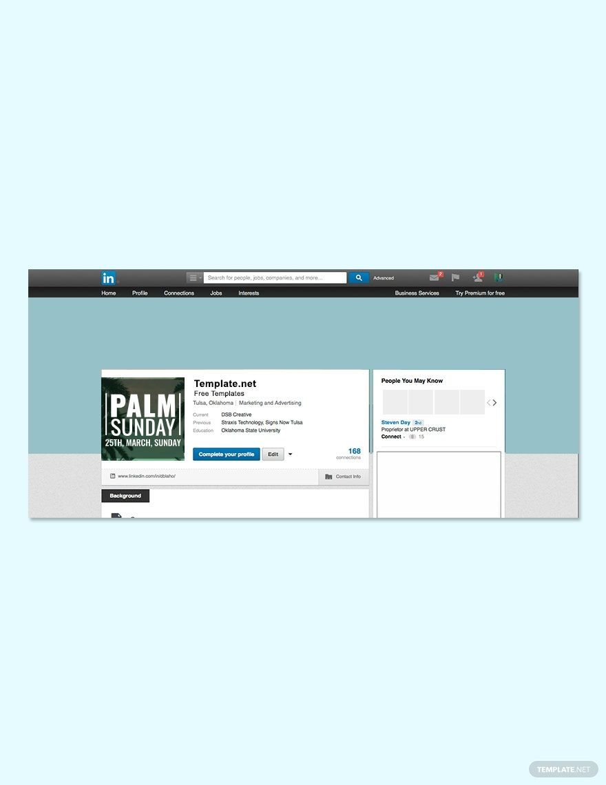 Free Palm Sunday LinkedIn Profile Banner Template