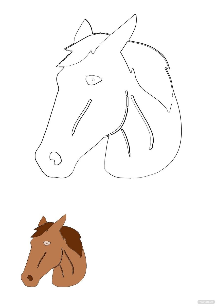 Free Horse Face Coloring Page in PDF