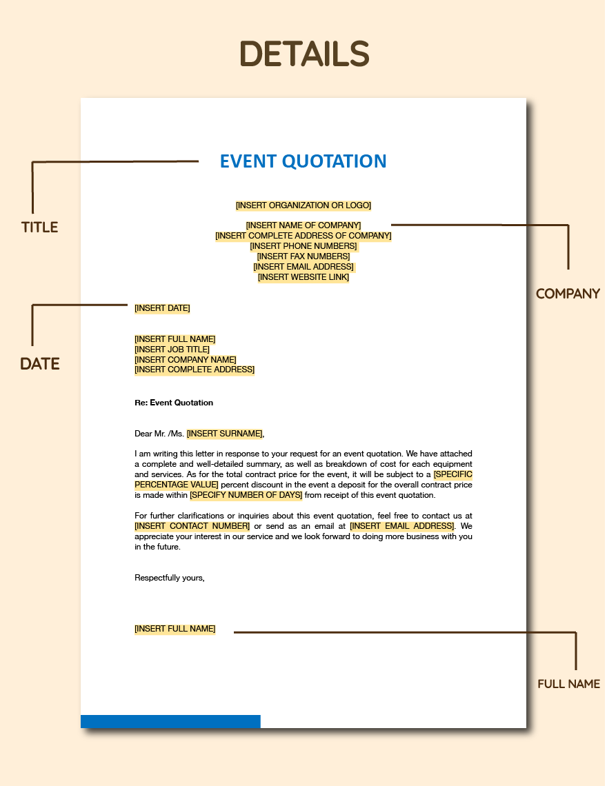 Event Quotation Template