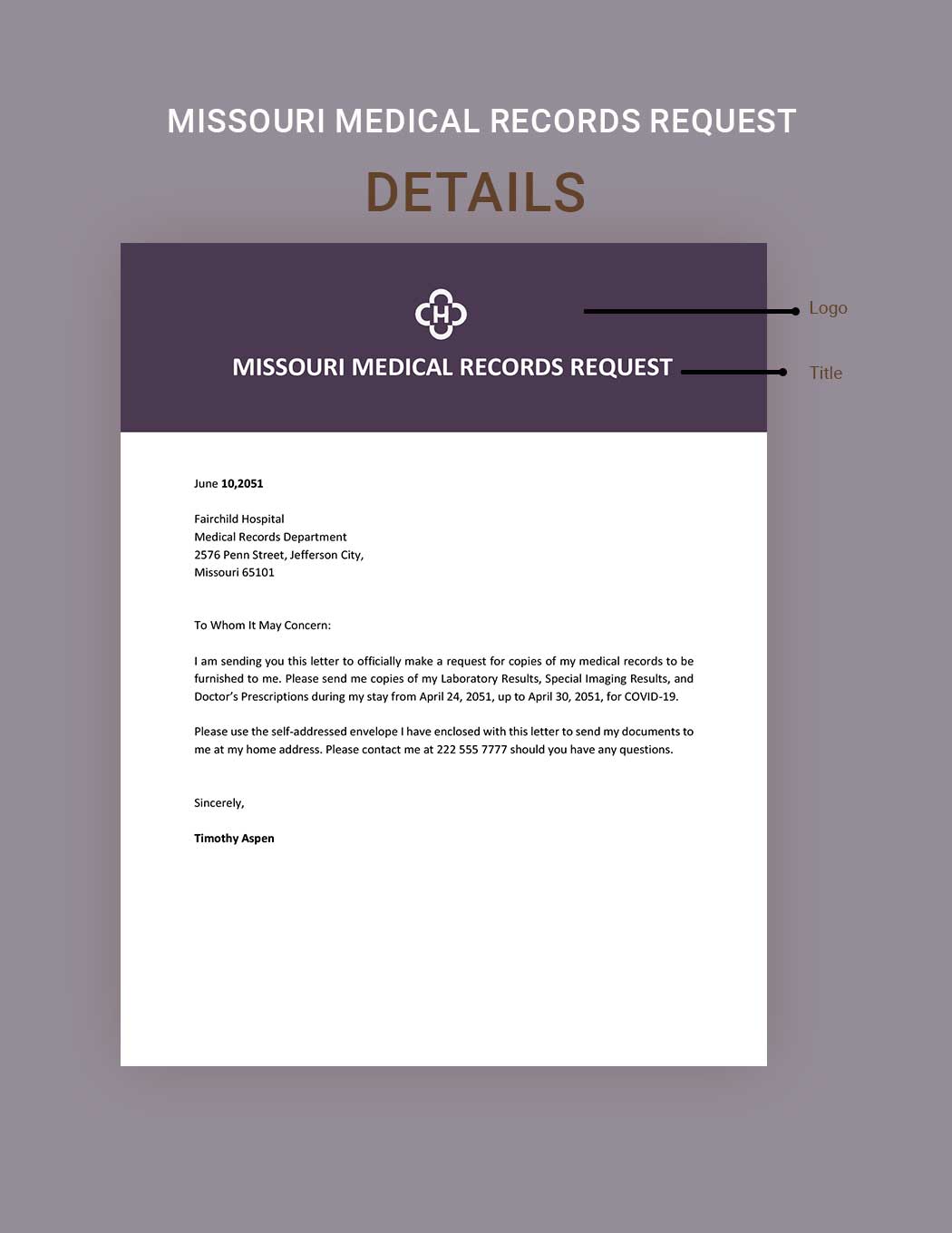Missouri Medical Records Request Template