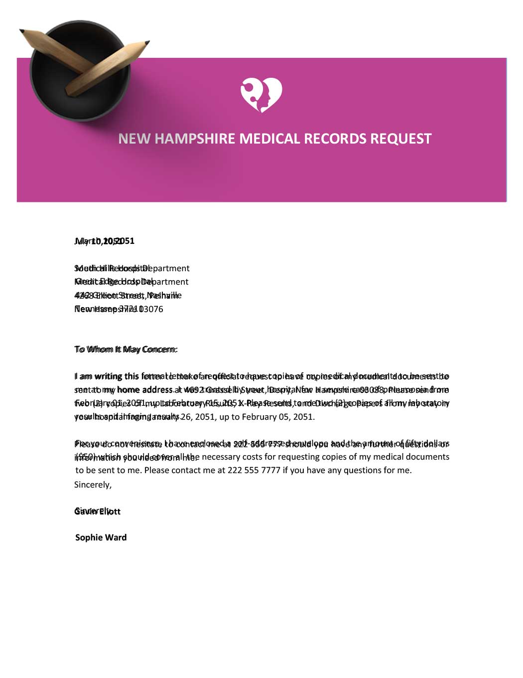 New Hampshire Medical Records Request Template