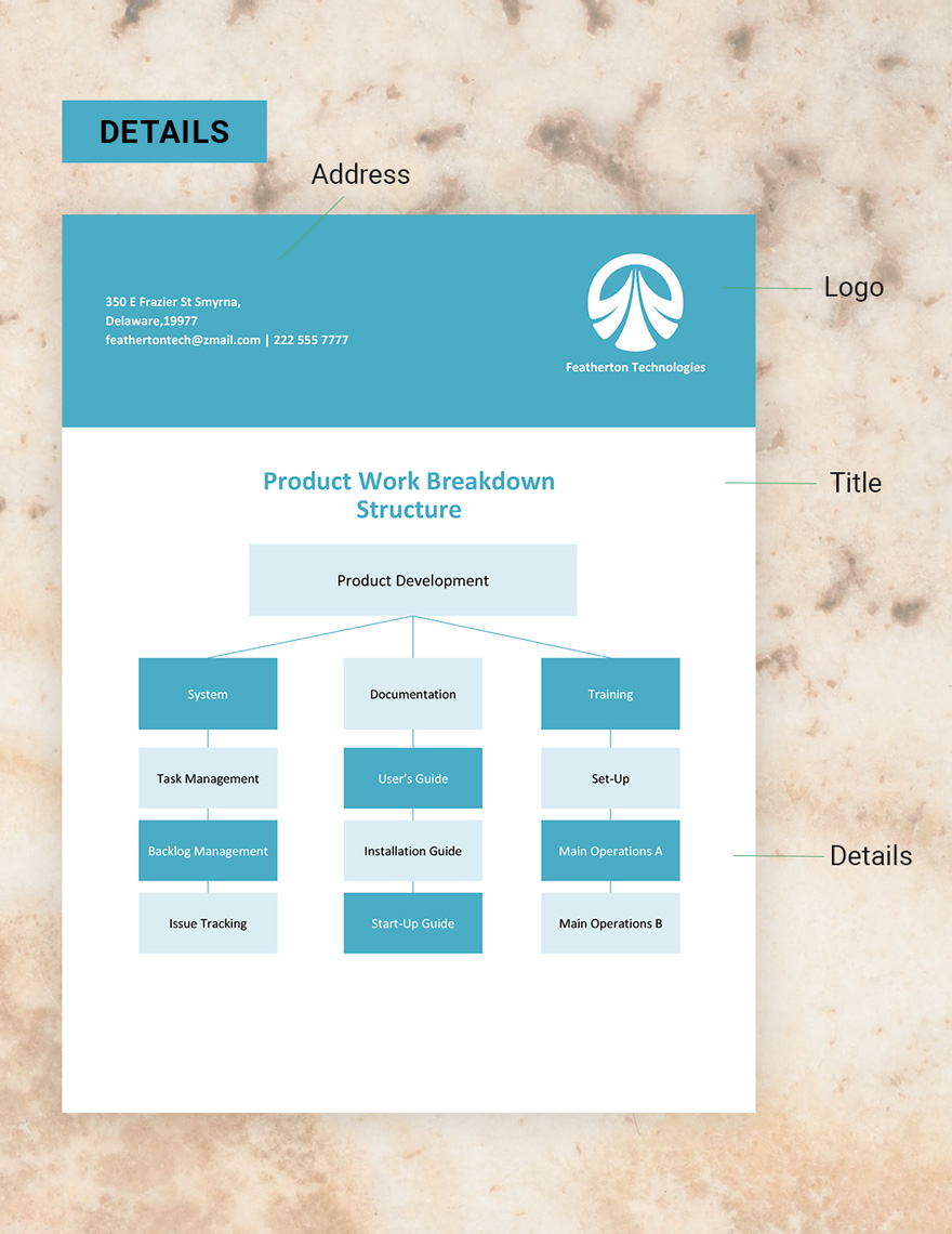 Product Work Breakdown Structure Template