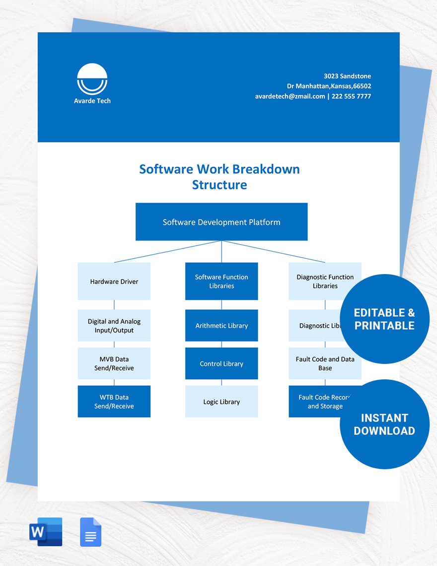 Software Work Breakdown Structure Template