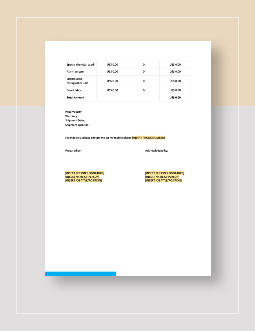 Work Quotation Template - Google Docs, Word, Apple Pages | Template.net