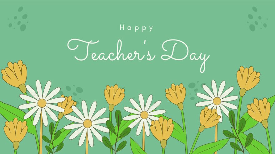 Floral Teachers Day Background in Illustrator, EPS, SVG, JPG, PNG