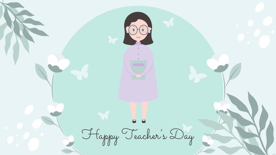 Free Cute Teacher's Day Background in Illustrator, EPS, SVG, JPG, PNG
