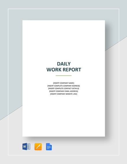 Work Report Template from images.template.net